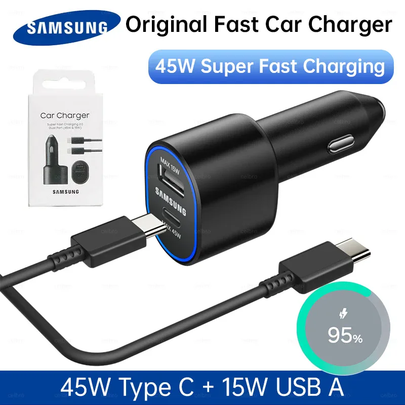 Chargeur voiture USB-C 45W charge rapide Samsung