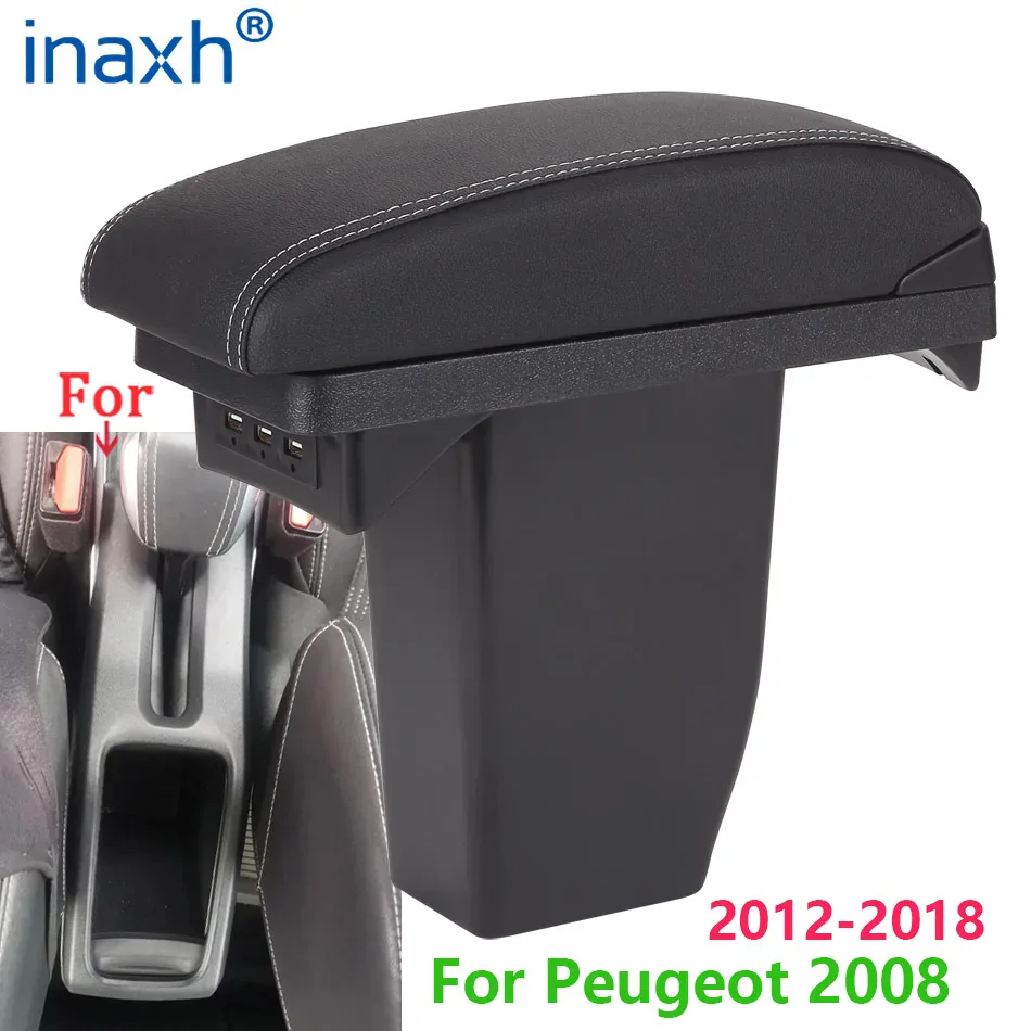Accoudoir central avec rangement et ports USB pour Peugeot 2008