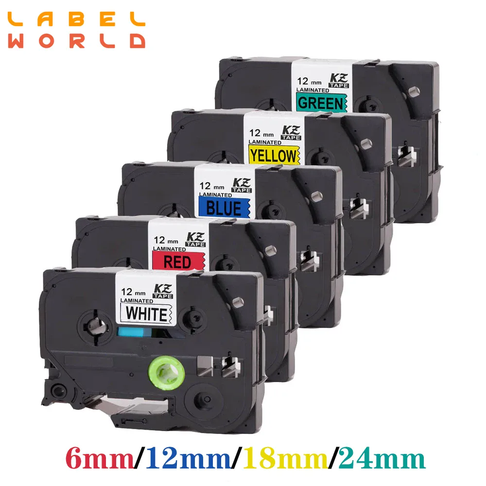 Rubans d'étiquettes compatibles Brother P-touch multicolores