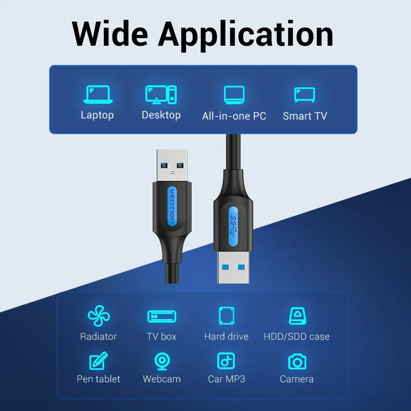 Vention câble d'extension USB vers USB mâle vers mâle 3.0