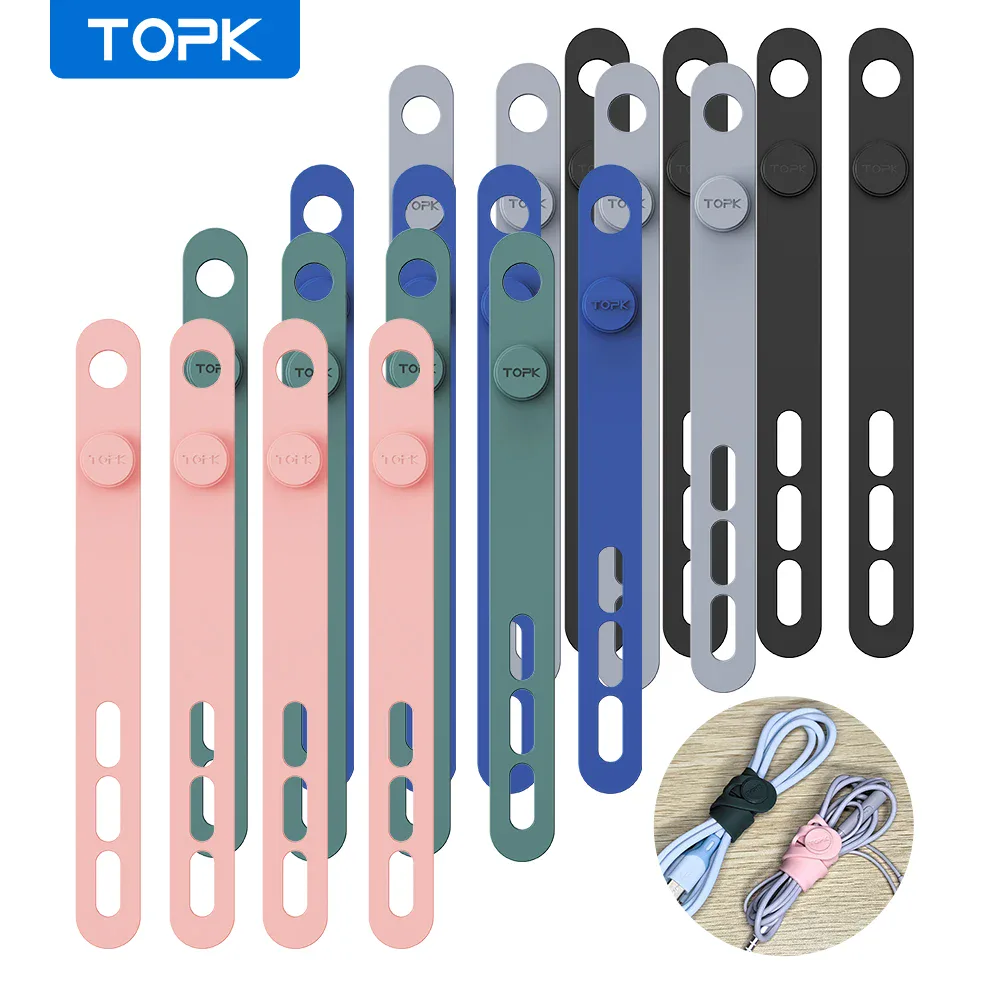 Attaches de câble en silicone réutilisables lot de 20