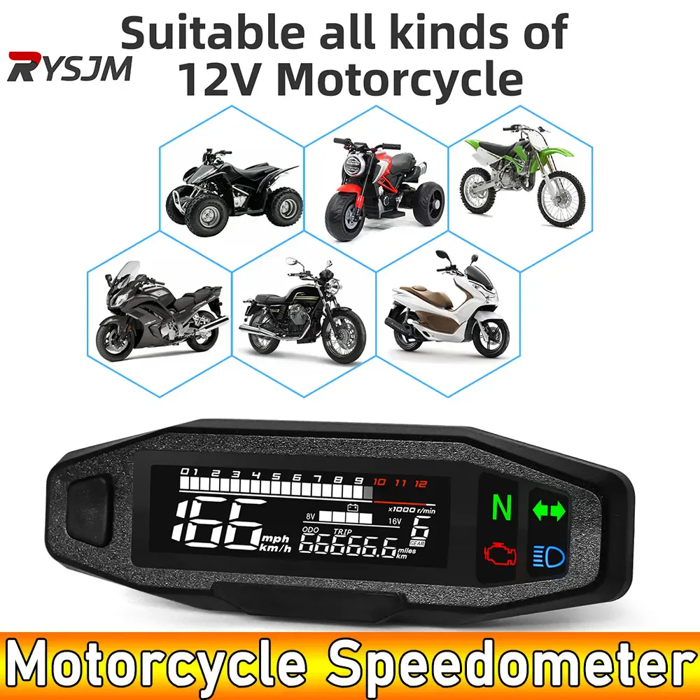 Compteur de vitesse numérique universel à écran LED pour moto