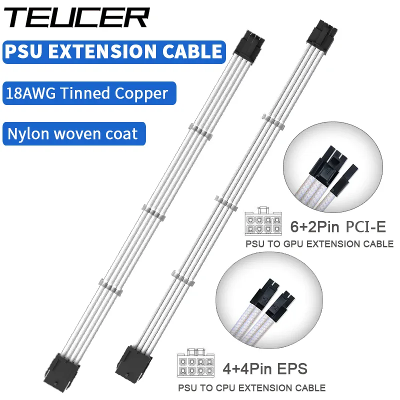 Câble d'extension alimentation PC TEUCER ATX EPS PCI-E