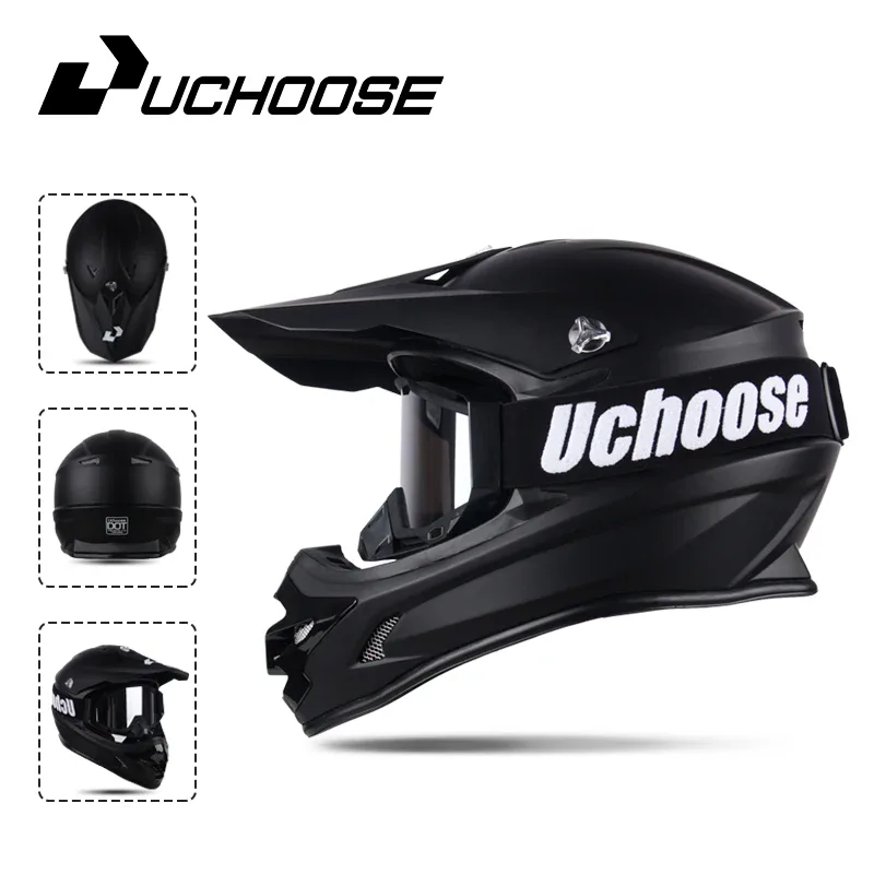 Casque motocross et enduro DOT avec lunettes incluses