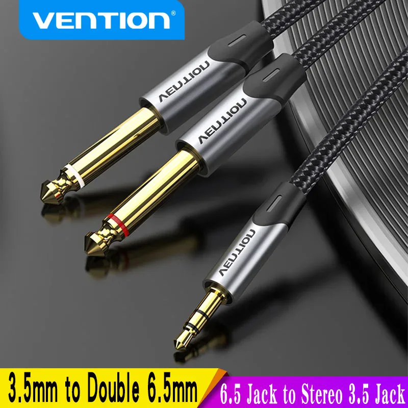 Câble jack 3.5 mm vers double 6.35 mm Vention audio