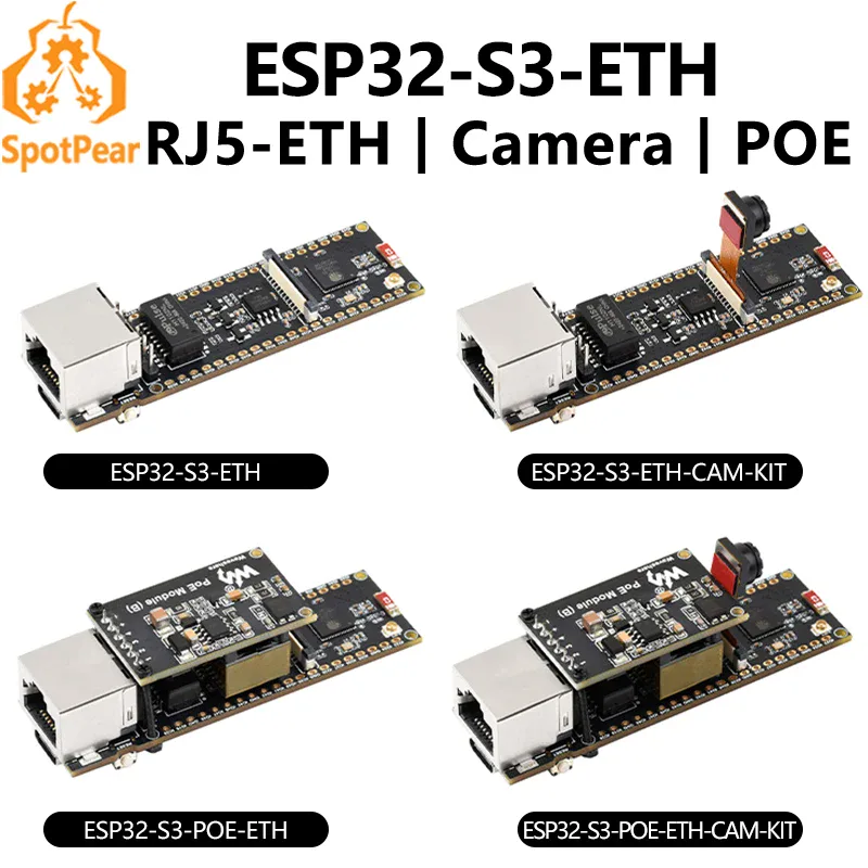 Carte de développement ESP32-S3 Ethernet PoE et caméra