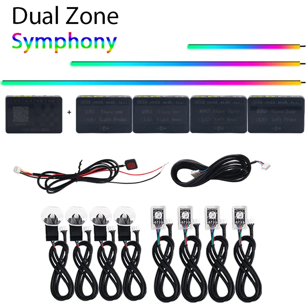 Bande LED d'ambiance Symphony double zone pour voiture