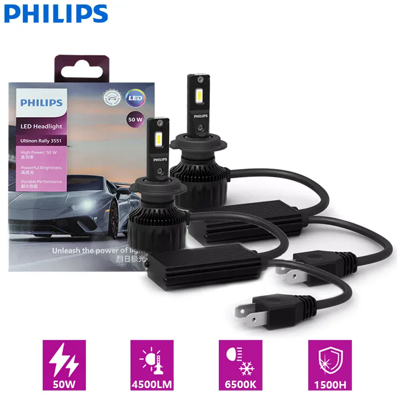 Ampoules LED de phare Philips Ultinon Rally 6500K (paire)