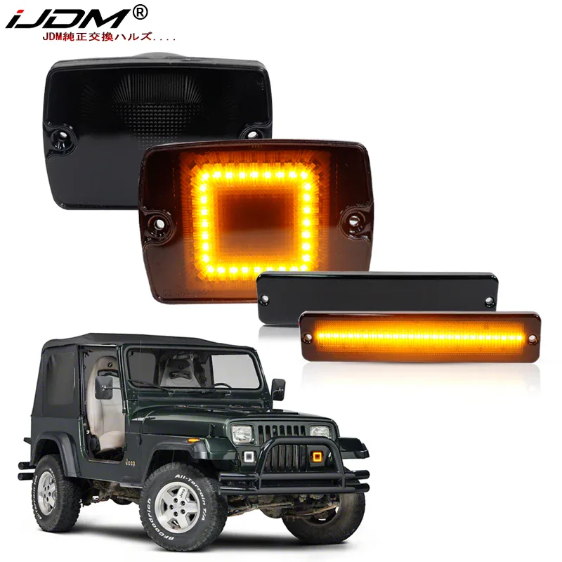 Feux clignotants LED de pare-chocs pour Jeep Wrangler YJ