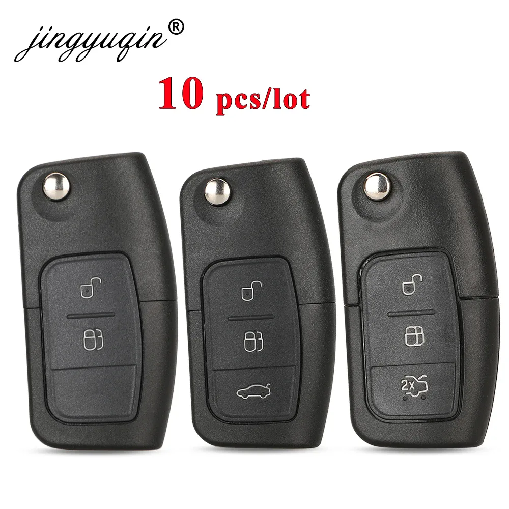 Coques de clé rabattable 3 boutons pour Ford (lot de 10)