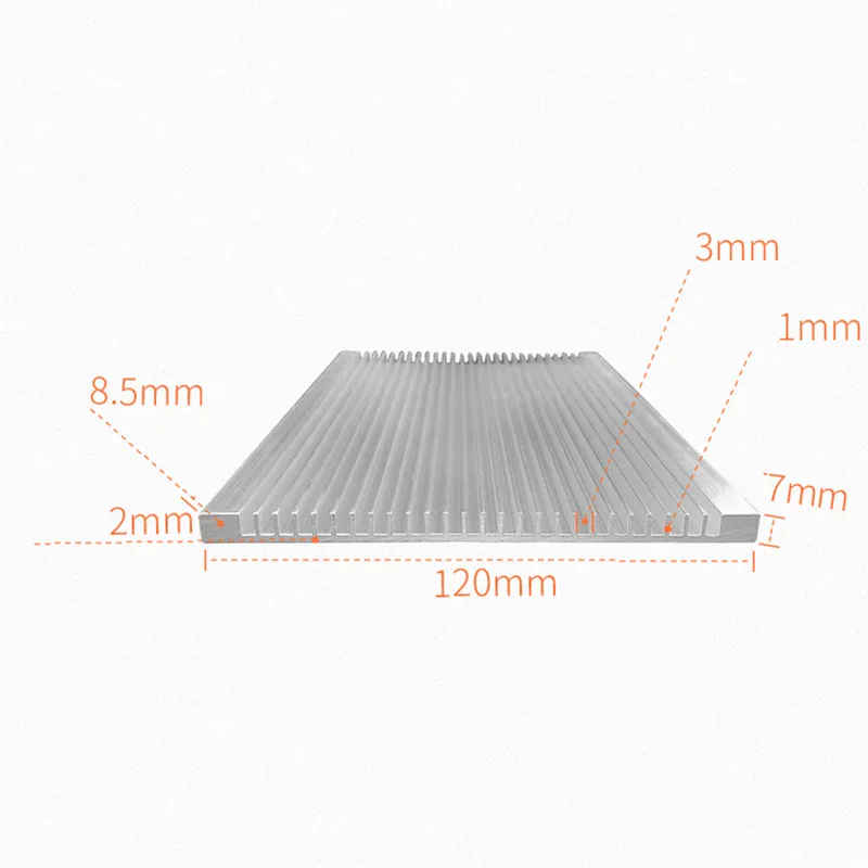 Dissipateur thermique en aluminium pour LED,120x7x10