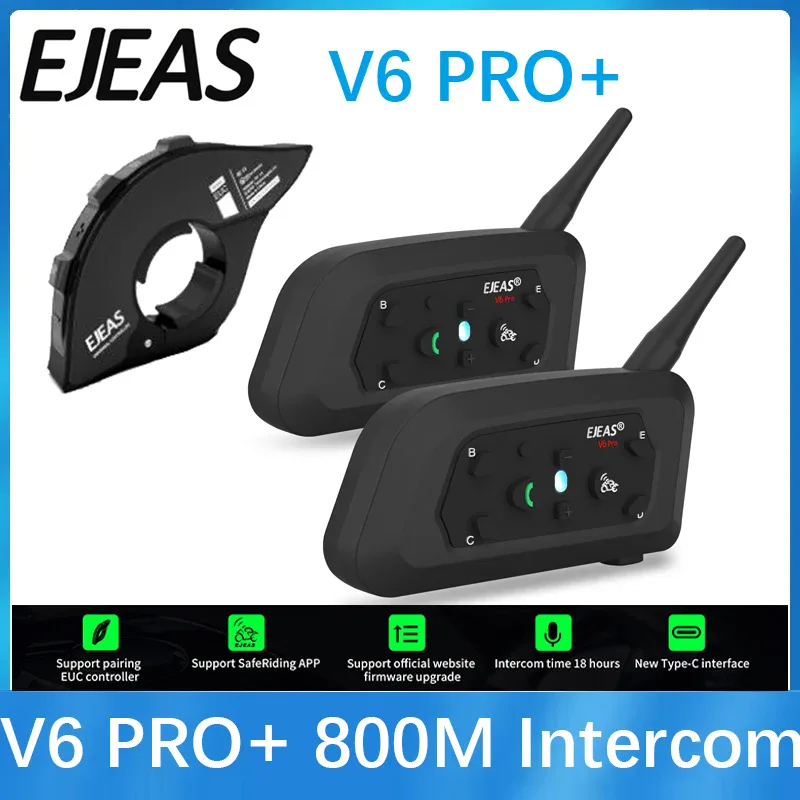 Intercom Bluetooth moto EJEAS V6 Pro+ pour 6 pilotes