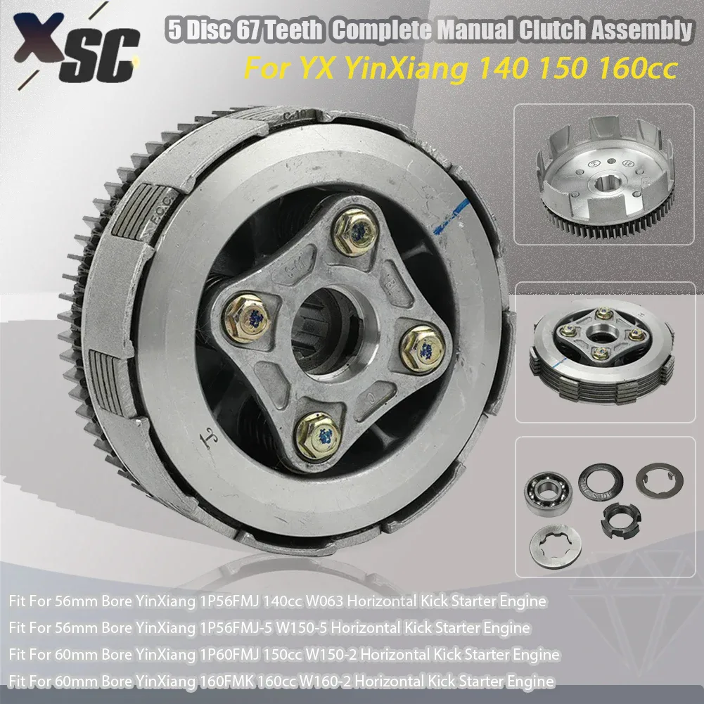 Ensemble d'embrayage de moto 5 disques pour YX YinXiang 140 150 160 cc