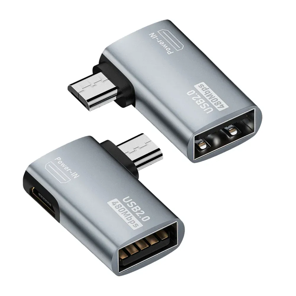 Adaptateur OTG Micro USB vers USB-A coudé 90°