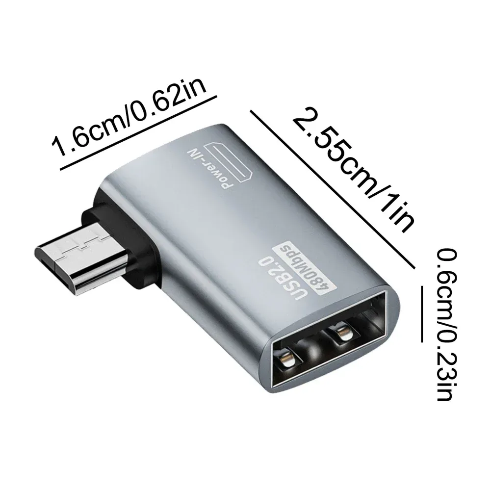 Adaptateur de câble OTG 4K, Angle gauche de 90 degrés