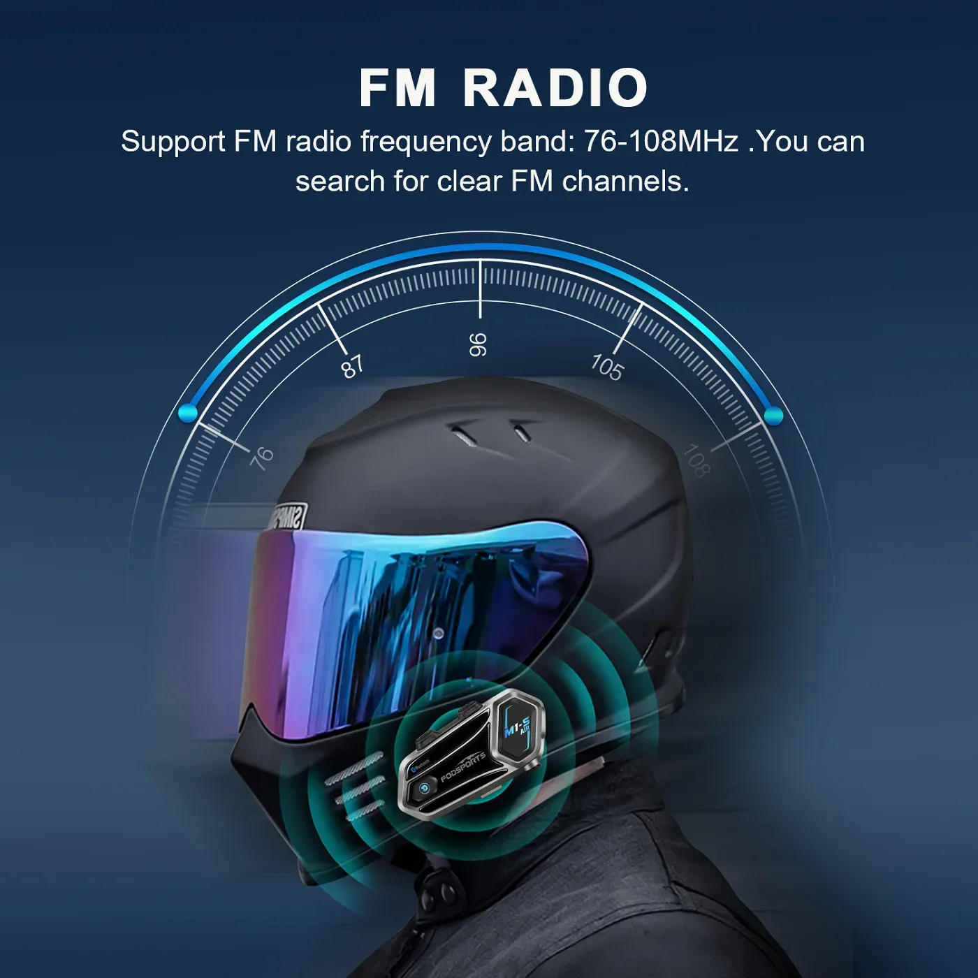 Fodsports M1-S AIR casque d'interphone de moto casque