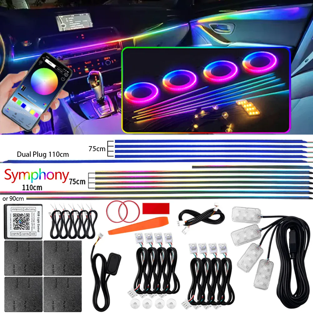 Kit d'éclairage d'ambiance LED RGB et Symphony pour voiture