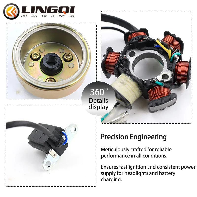 Stator magnéto 6 bobines universel pour moto