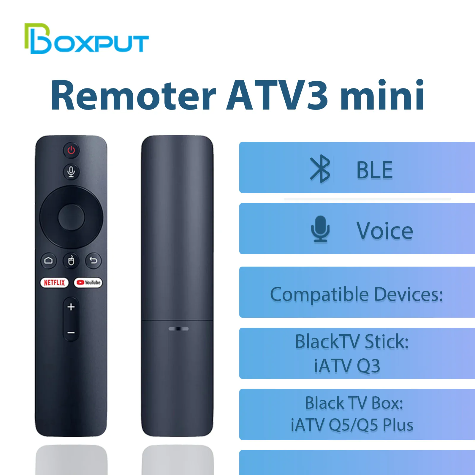 Télécommande vocale air mouse pour box Android iATV