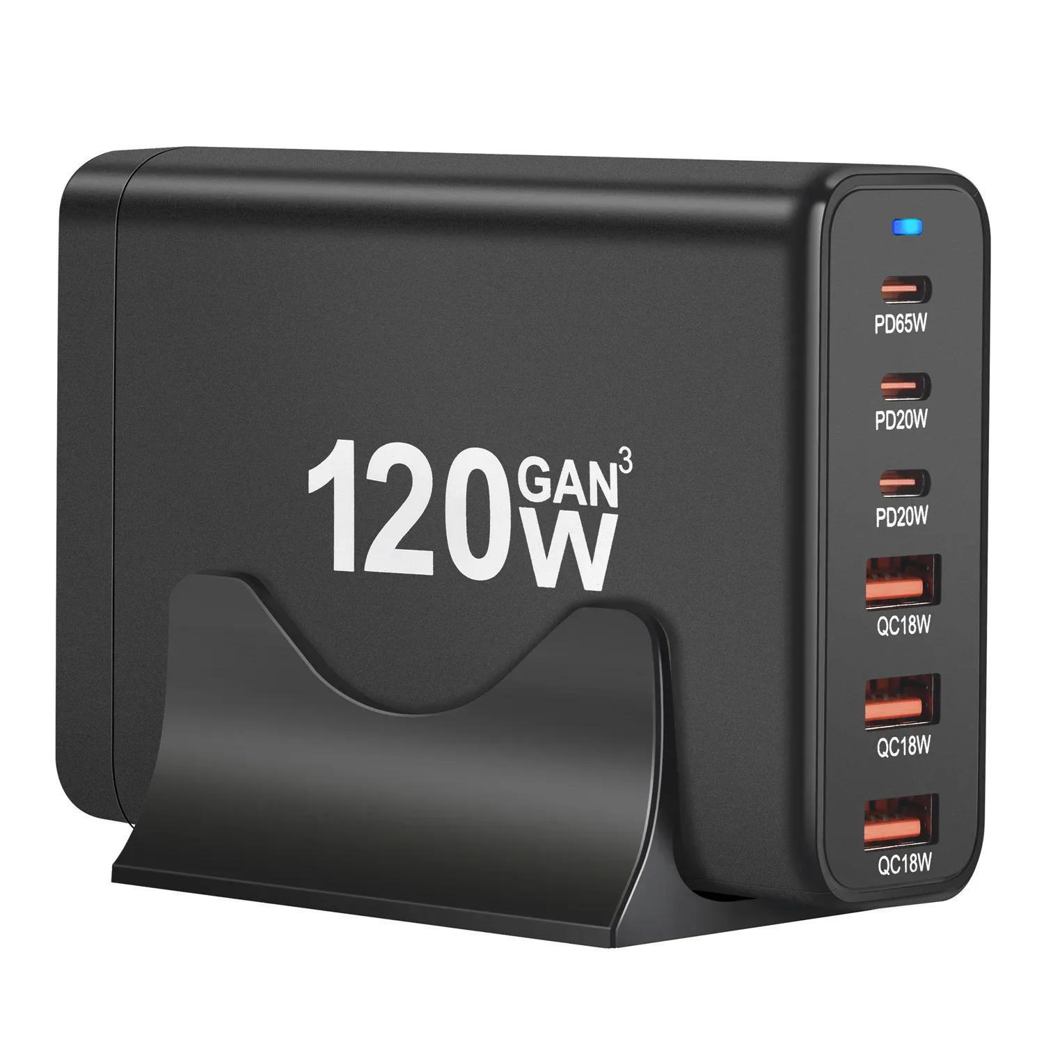 Station de charge GaN 120W 6 ports USB-C et USB-A