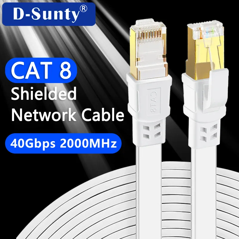 Câble Ethernet Cat 8 blindé RJ45 40 Gbps
