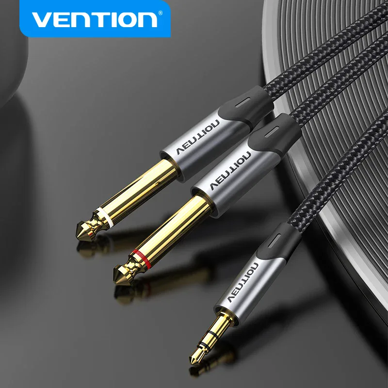 Câble audio jack 3.5 mm vers double 6.35 mm