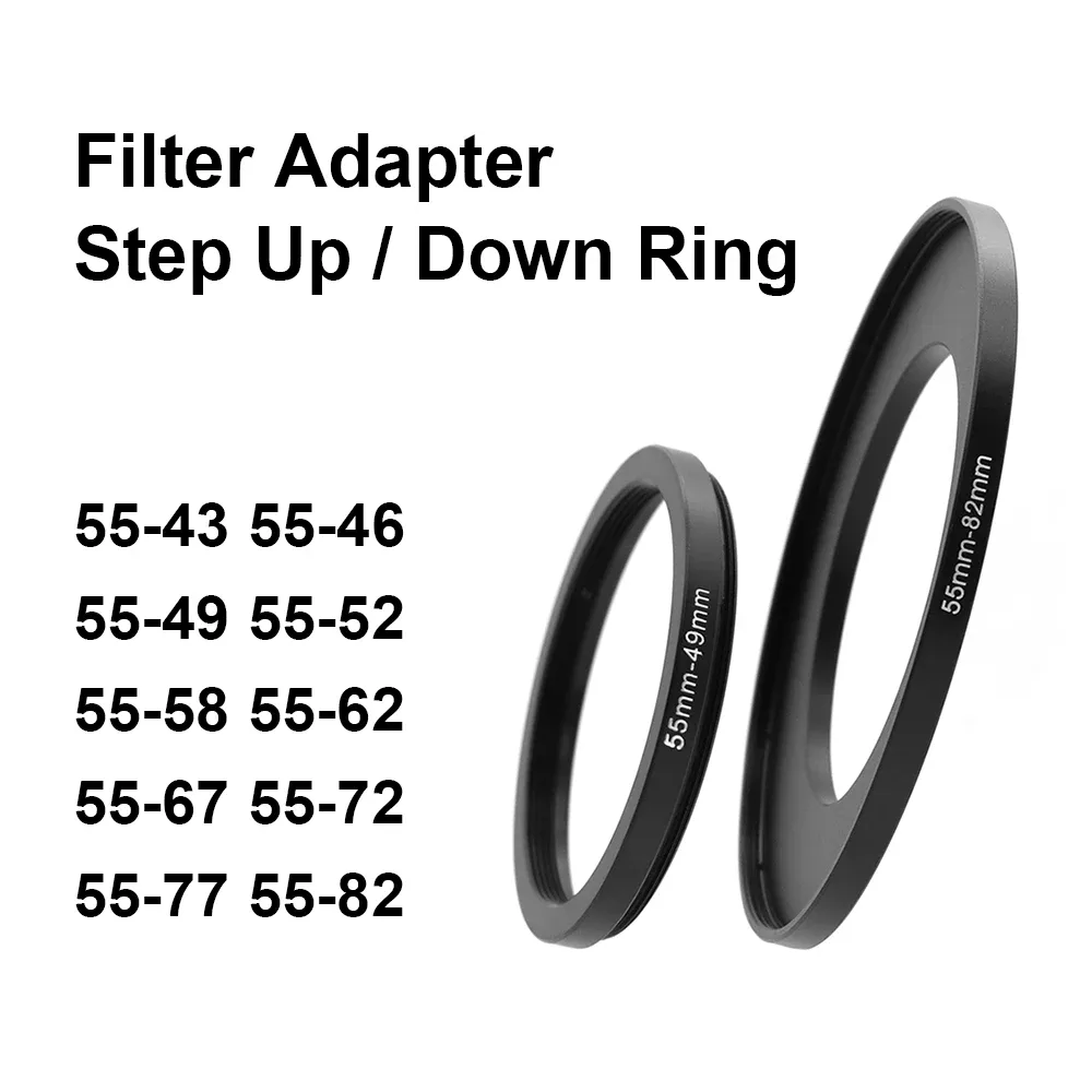 Bague d'adaptation de filtre 55 mm pour objectif photo