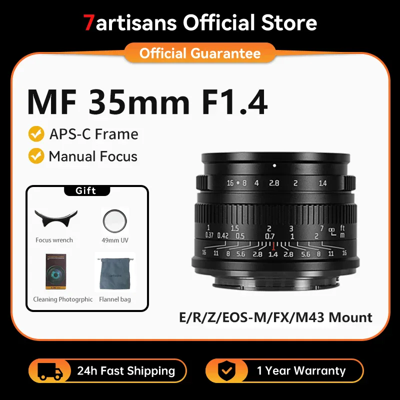 Objectif 7artisans 35mm F1.4 APS-C manuel hybride