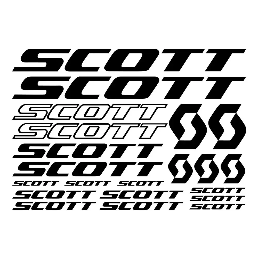 Planche de 21 décalcomanies de cadre pour vélo Scott
