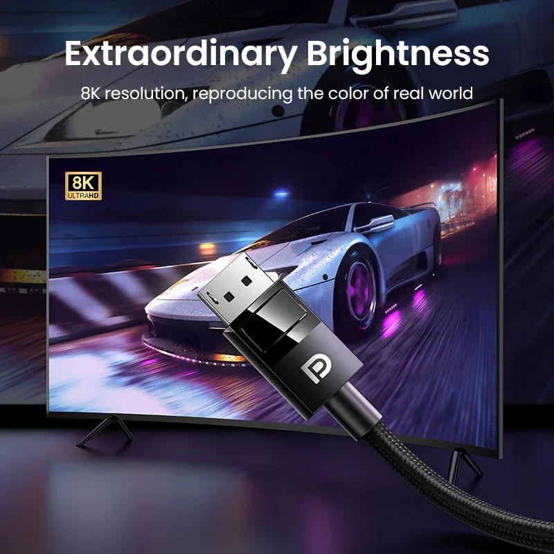UGREEN 8K DisplayPort Câble pour TV Xiaomi 4K 144Hz DP 1.4