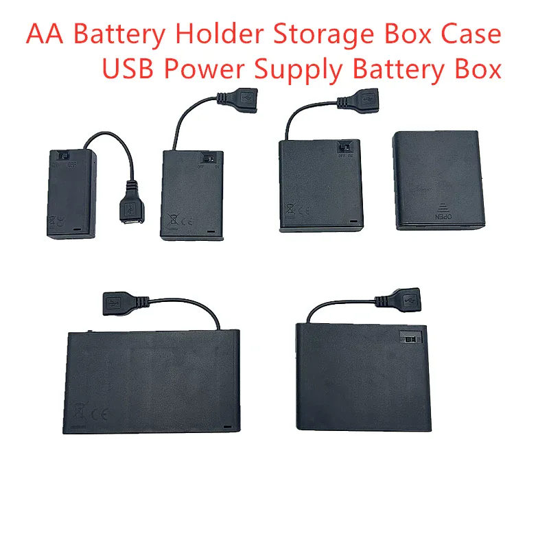 Support de piles AA avec sortie USB 2 à 8 piles