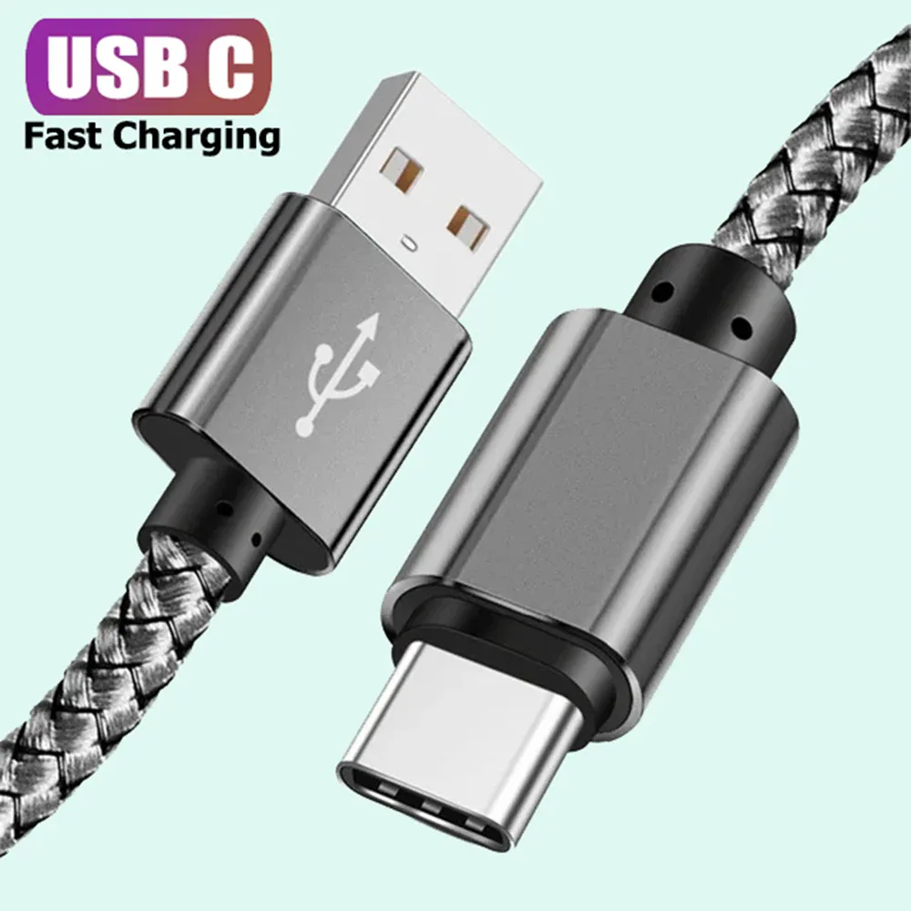 Câble USB-A vers USB-C charge 2A nylon tressé