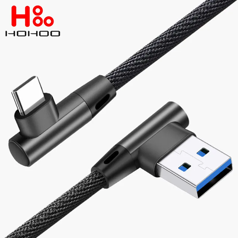 Câble USB-C coudé 90° super charge 5A 45W gaming