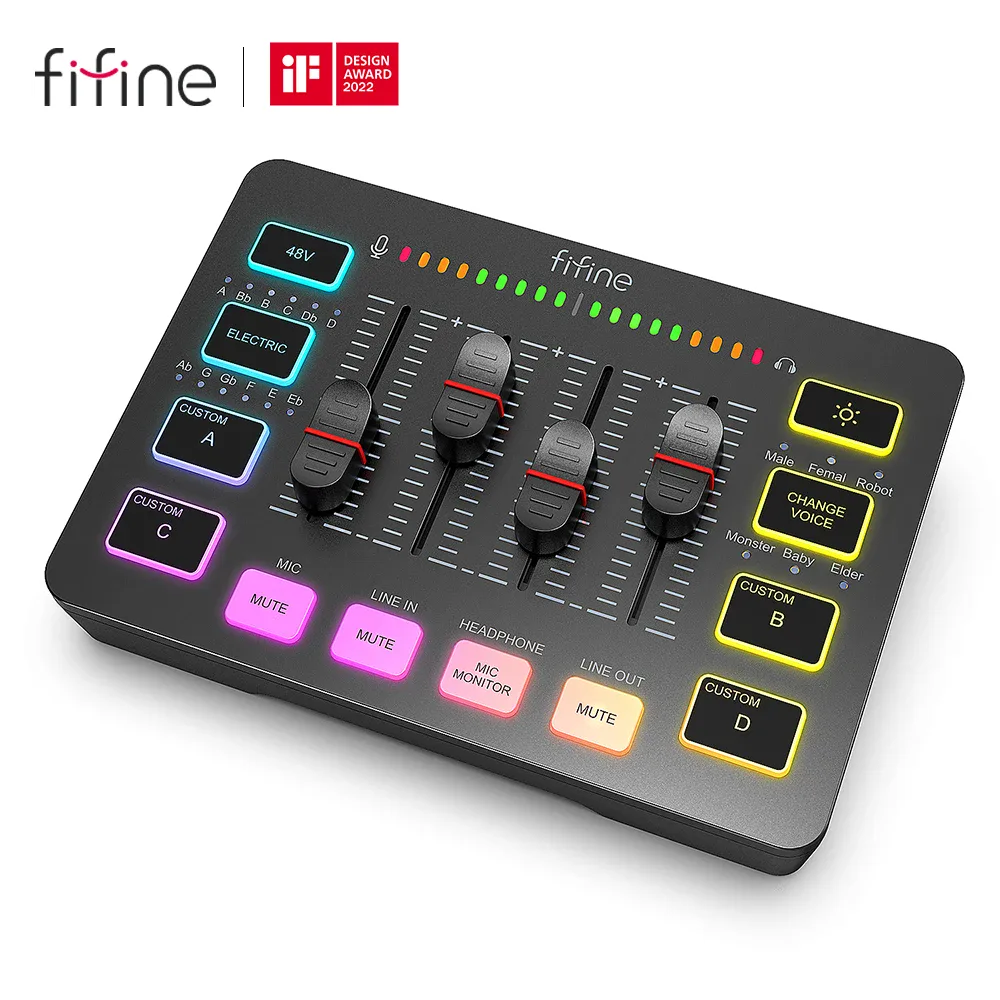 Table de mixage FIFINE SC3 streaming XLR 48V