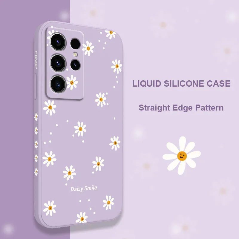 Coque de téléphone marguerite souriante, étui pour Samsung