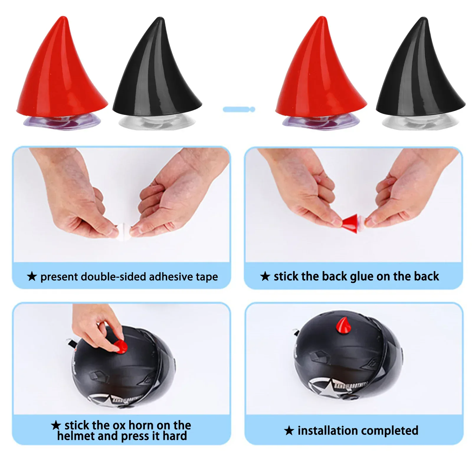Autocollants de décoration pour casque de moto, cornes
