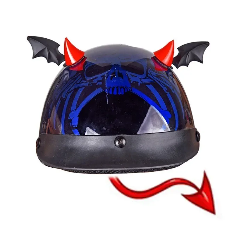 Autocollants de décoration pour casque de moto, cornes