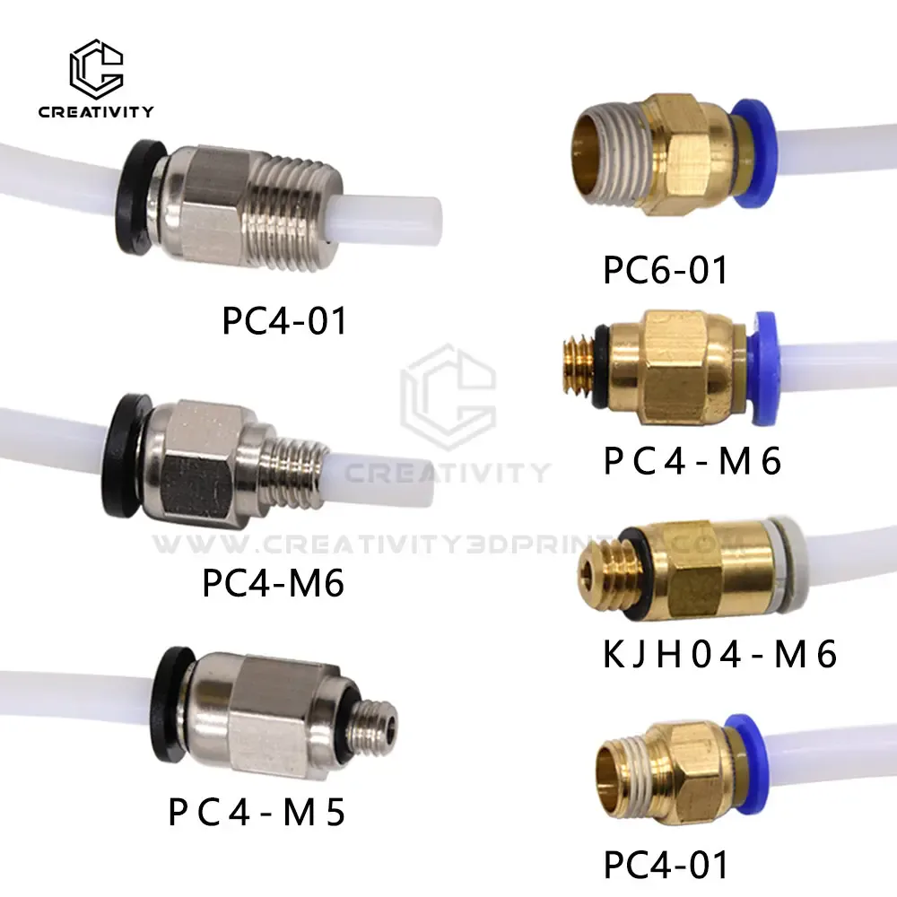 Raccords pneumatiques PC4 pour tube PTFE imprimante 3D