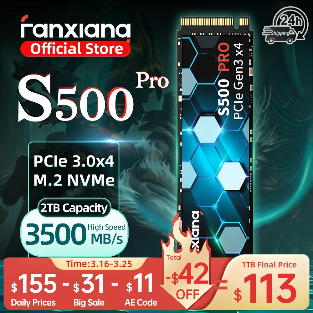 SSD Fanxiang S500 Pro M.2 NVMe PCIe 3.0 3500 Mo/s